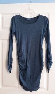 Sale! Navy long sleeved shirred maternity dress